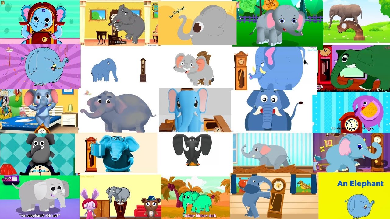 HICKORY DICKORY DOCK | FUNNY ELEPHANT | Thermal Cam & Color Inversion Effects 