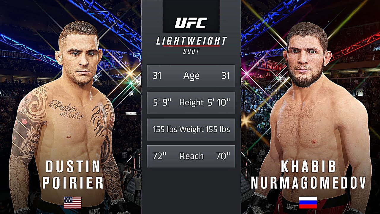 Dustin Poirier Vs. Khabib Nurmagomedov : UFC 4 Gameplay (Legendary Difficulty) (AI Vs AI) (PS4)