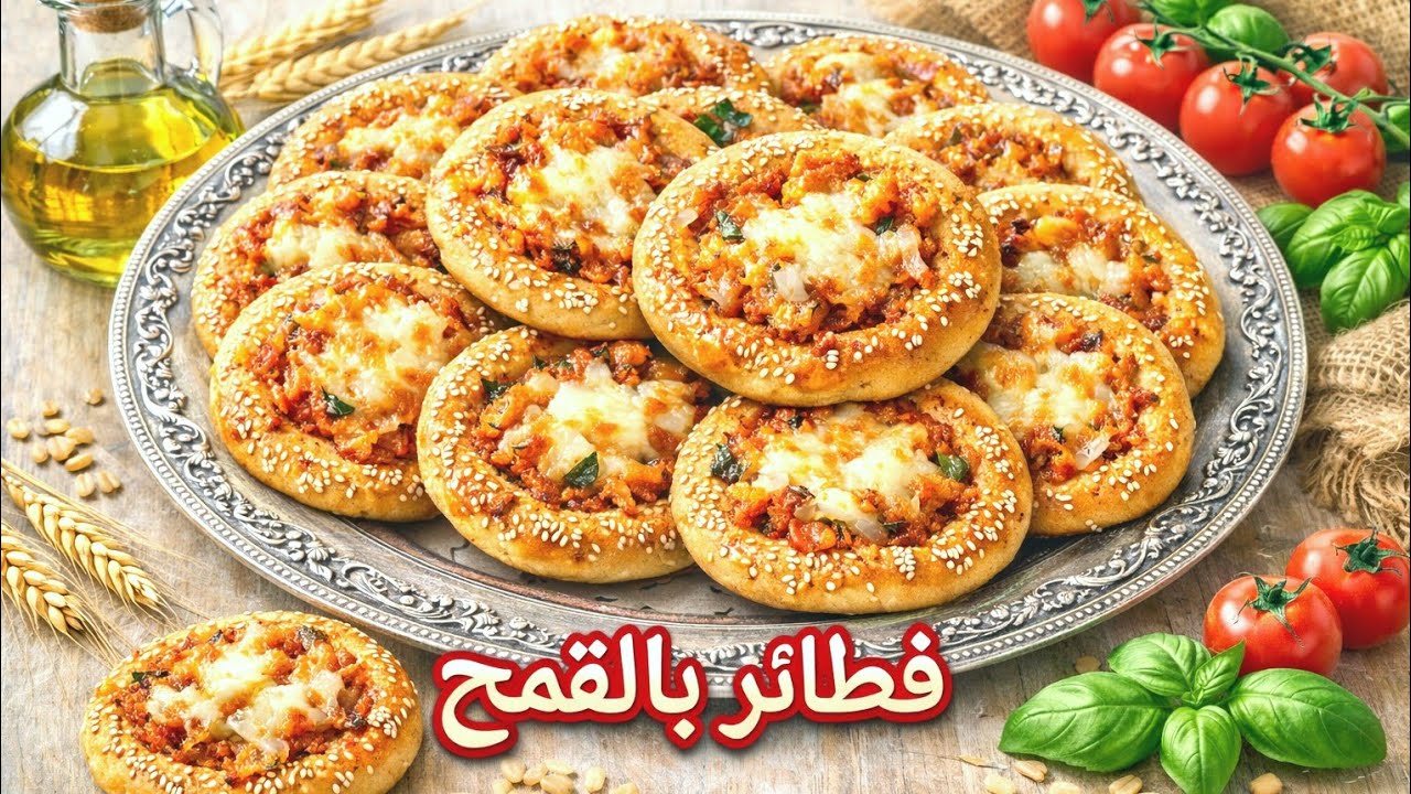 فطائر بالقمح الكامل بدون دقيق أبيض هشاش ومسفنجين  بدون دلك ولا مجهود بحشوة لذيذة ناجحين 100/100