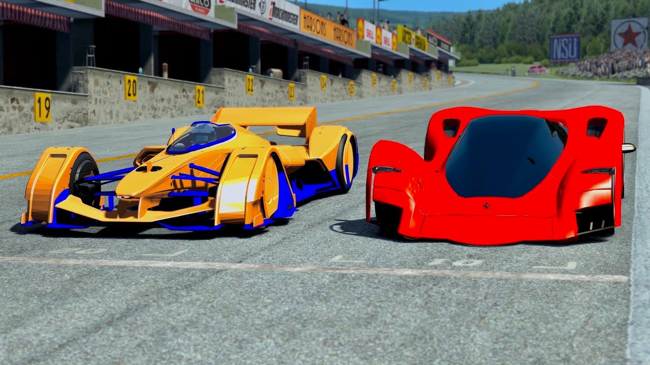 McLaren MP4-X vs Ferrari Marte 2050 Concept at Spa