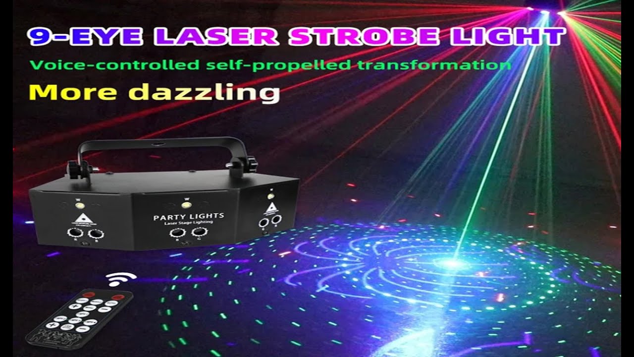 Light Lord 9-eye RGB Disco Lamp DMX Remote Control Stage Strobe