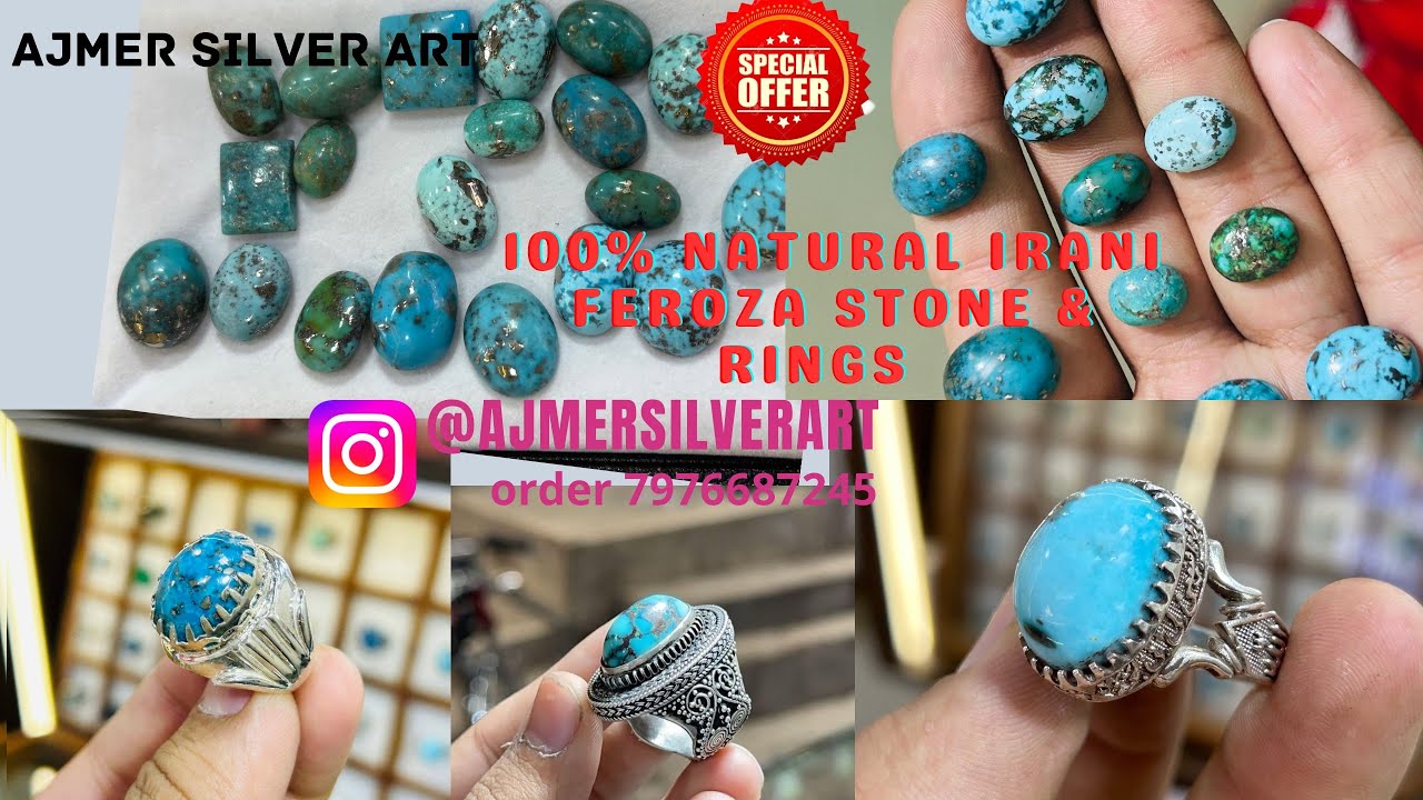 natural irani feroza stone & jewellery | india mai kha milega irani feroza | best price silver ring