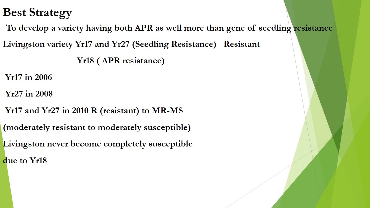 Adult Plant Resistance APR vs Seedling Resistance