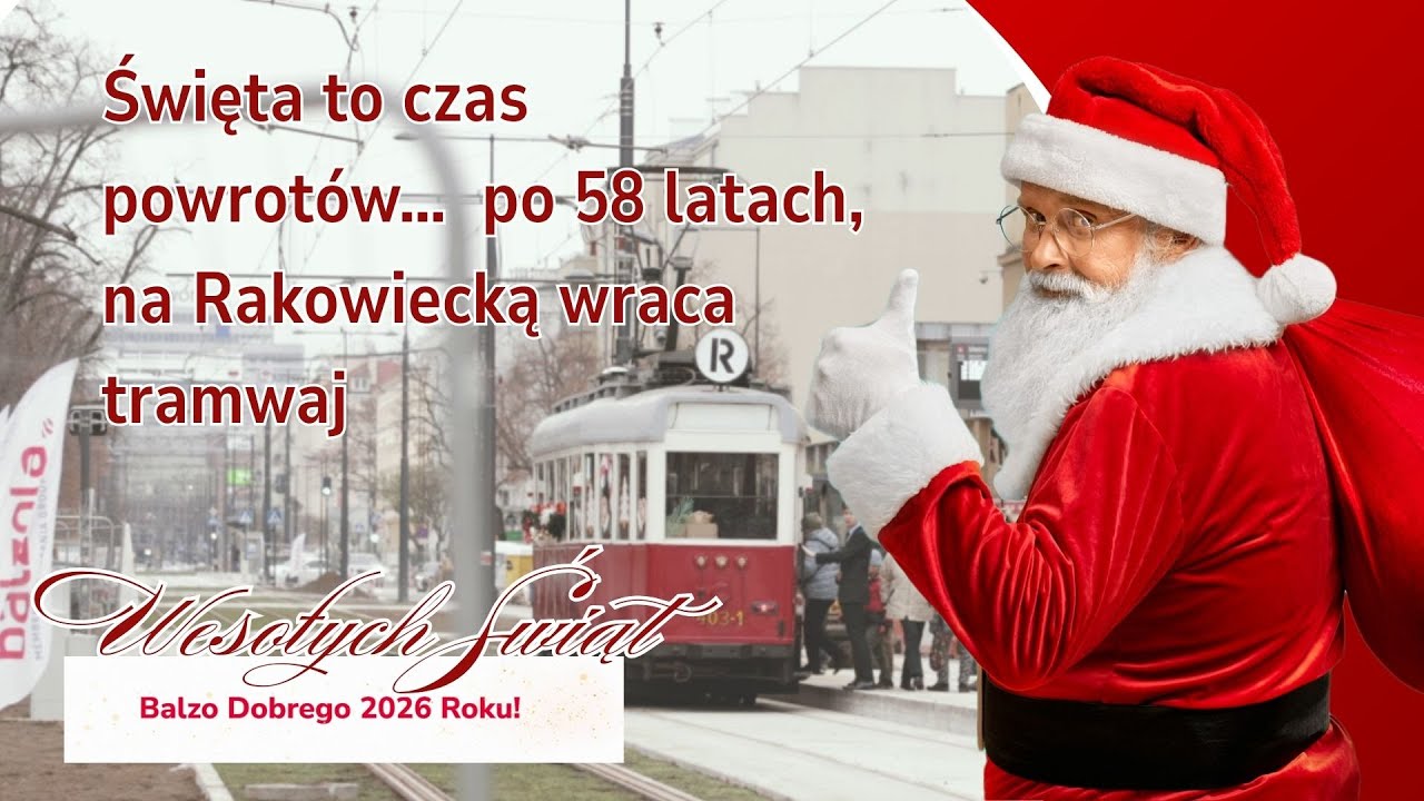 Powr&oacute;t tramwaj&oacute;w na Rakowiecką po 58 latach! Świąteczny prezent od Balzola Polska dla Warszawy