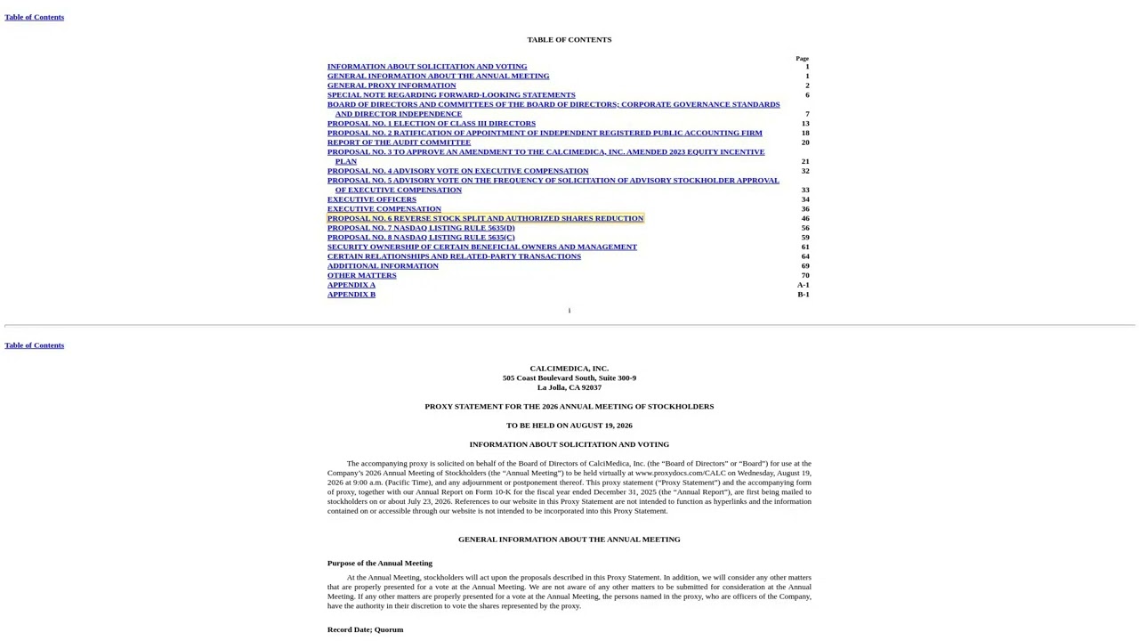 CALC Reverse Stock Split & Dilution: My Take on the Proxy