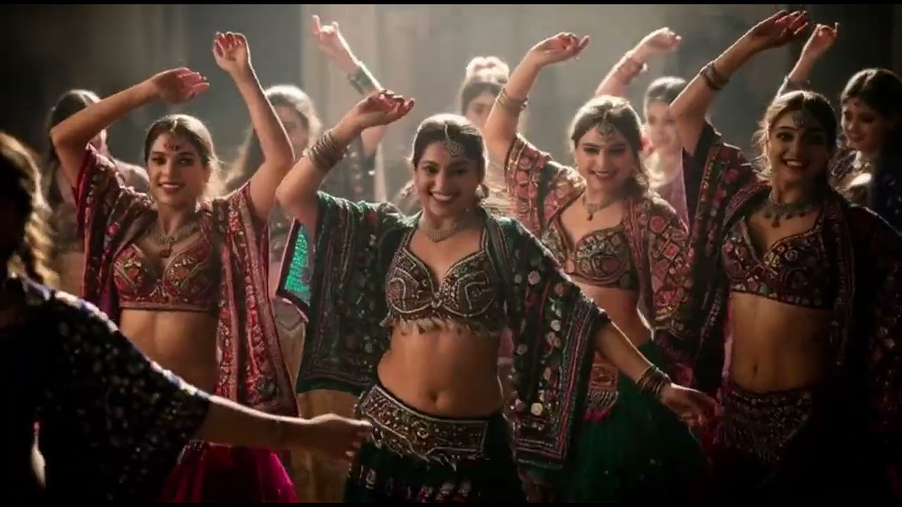 Embroidered Traditions in Motion  Girls Dancing to Dhol Rhythm