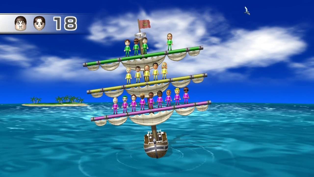 Wii Party: Balance Boat beginner difficulty 60fps