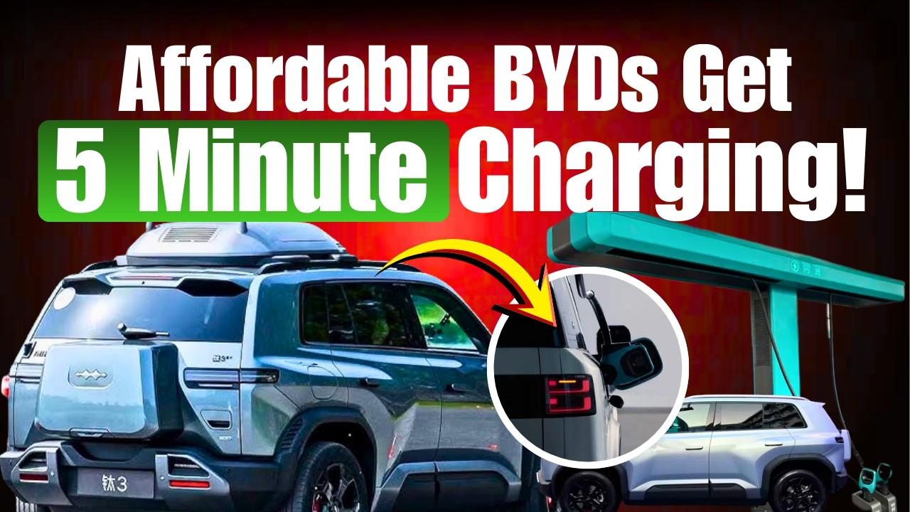 BYD предлагает возможность быстрой зарядки мощностью 1000 кВт для доступных моделей стоимостью до...