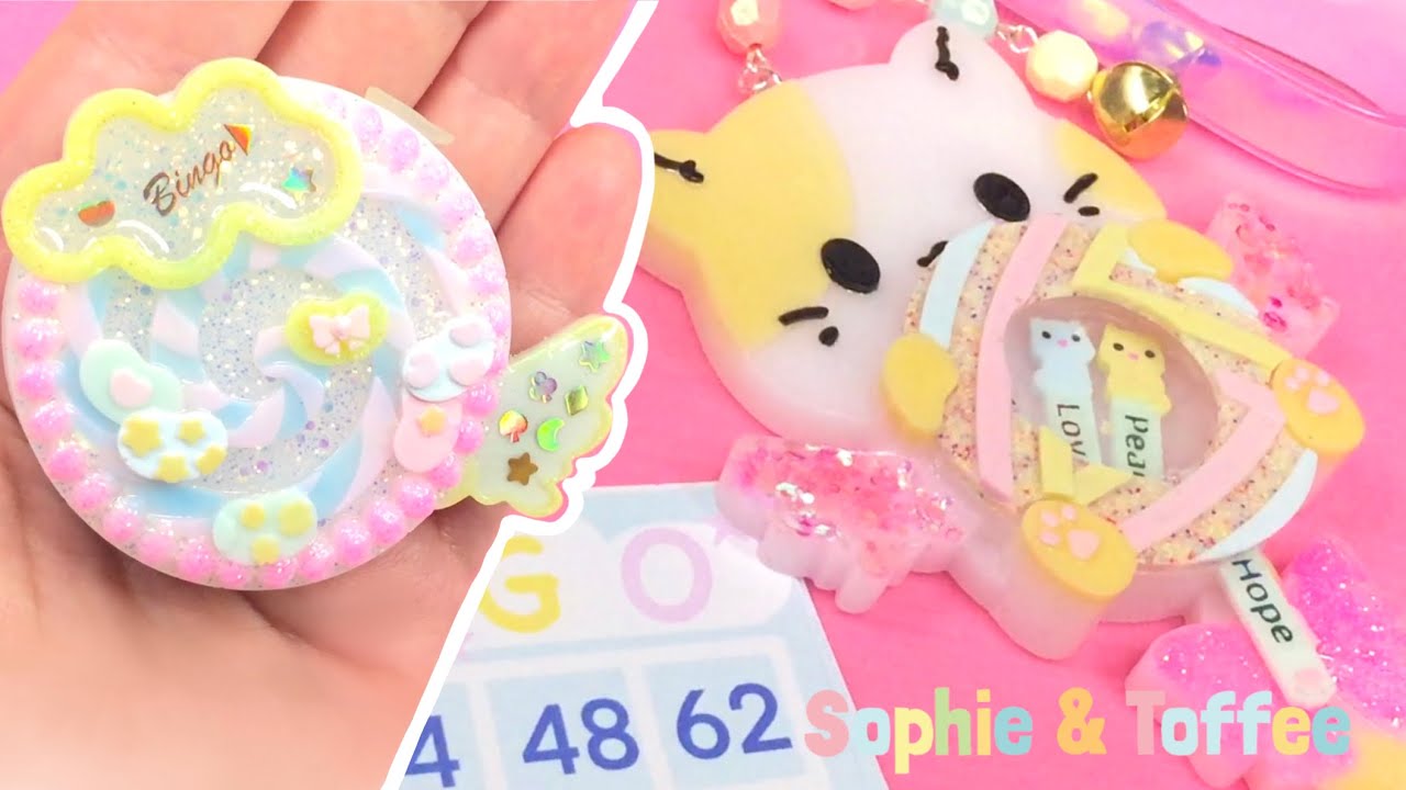 Mini Bingo box game- Lucky Fortune shaker- Sophie and Toffee- Resin crafts