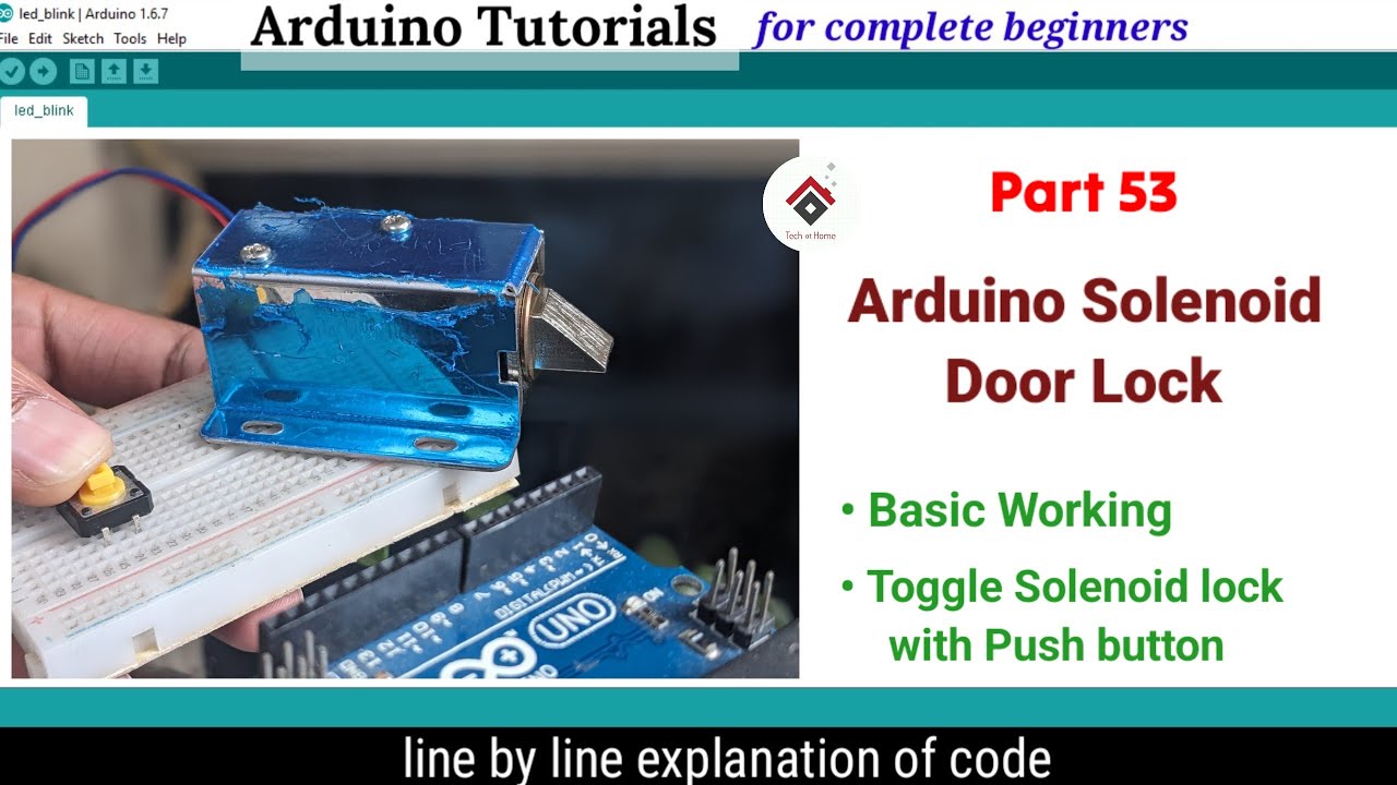Arduino 12v Solenoid Door Lock Project [with Code] | Solenoid Lock control with Push button 🔒
