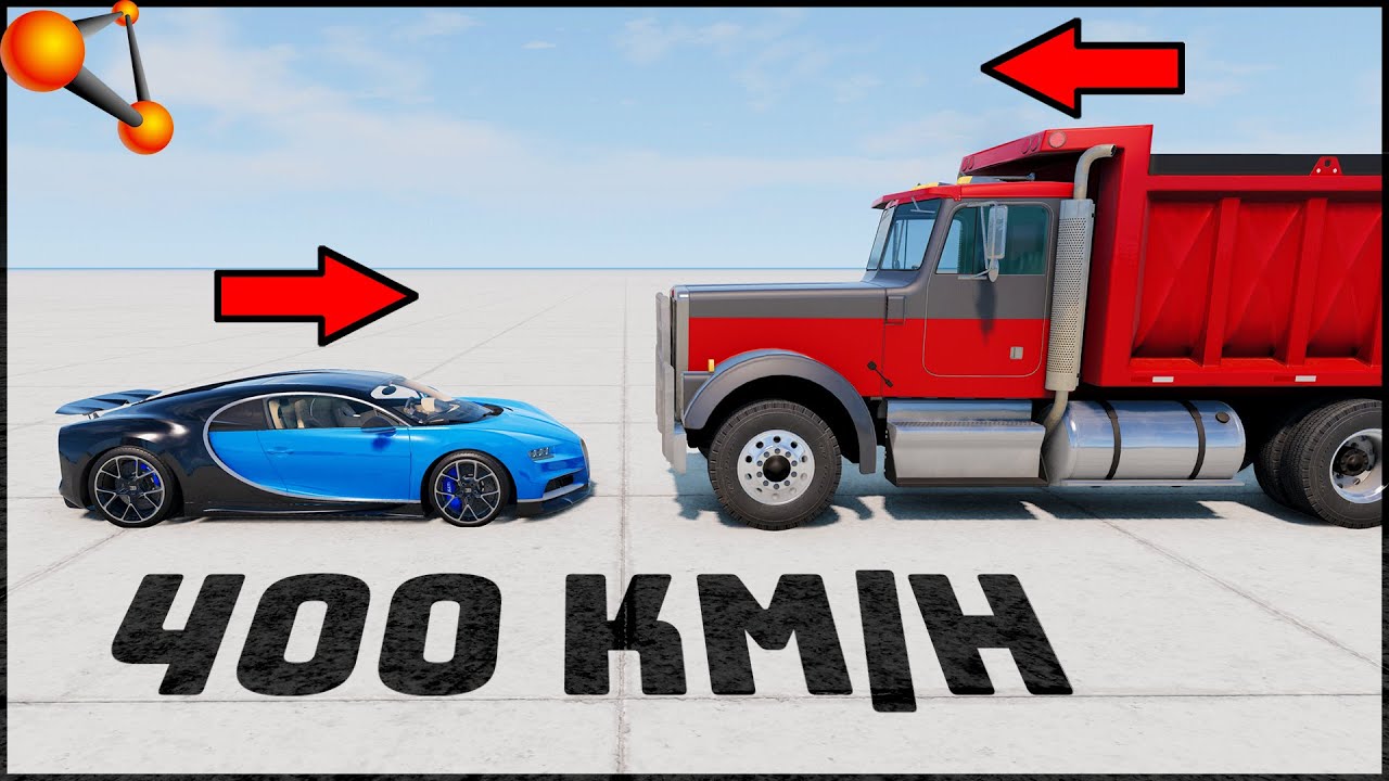 BUGATTI CHIRON vs TRUCK! 400 Km/H CRASH TEST! - BeamNg Drive