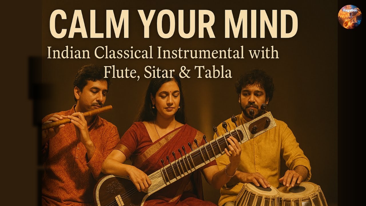 Calm Your Mind – Indian Classical Instrumental with Flute, Sitar & Tabla 