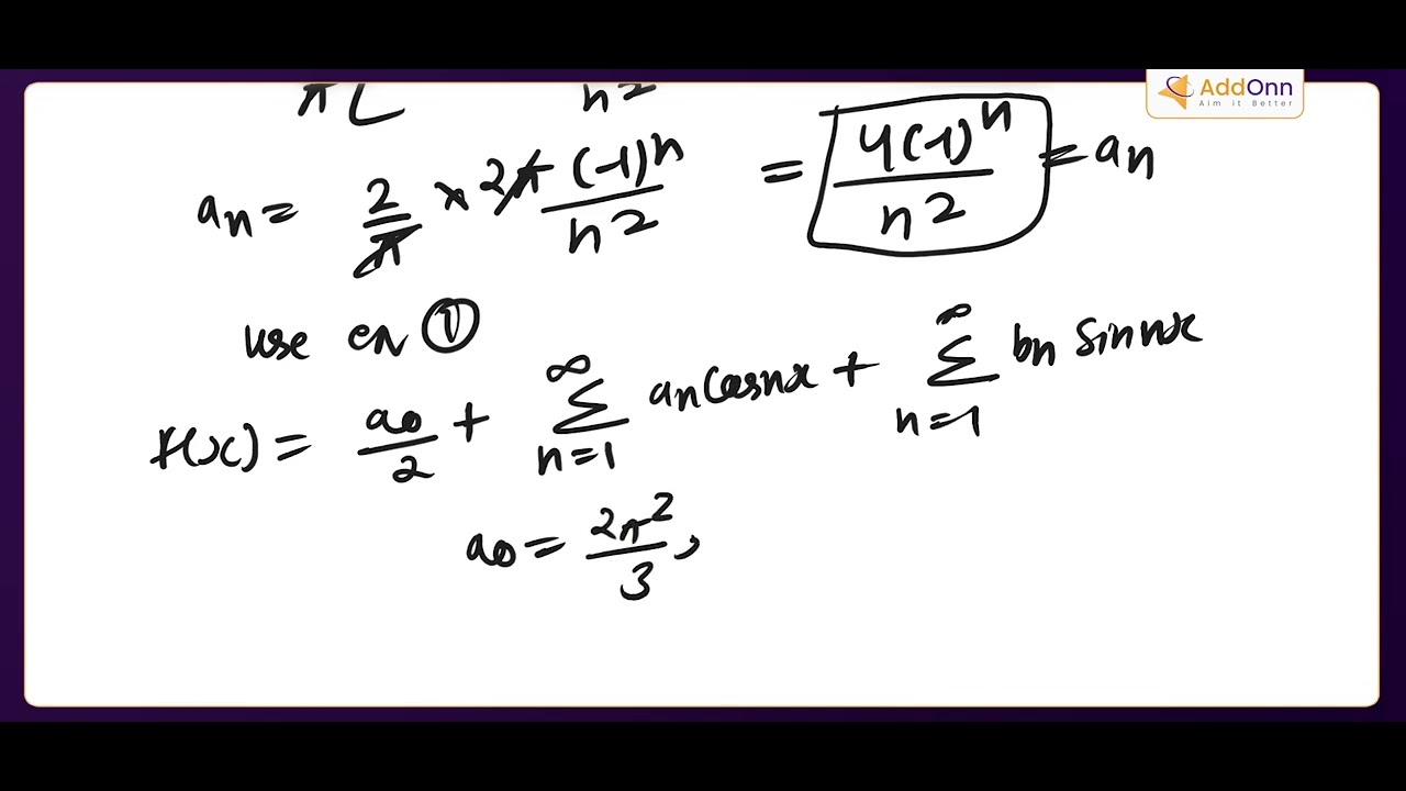 (V12-R3-M1)/ (V21-M2) LAQ-14: Find the Fourier series for the function f(x)=x2,-xAdditionally, s....