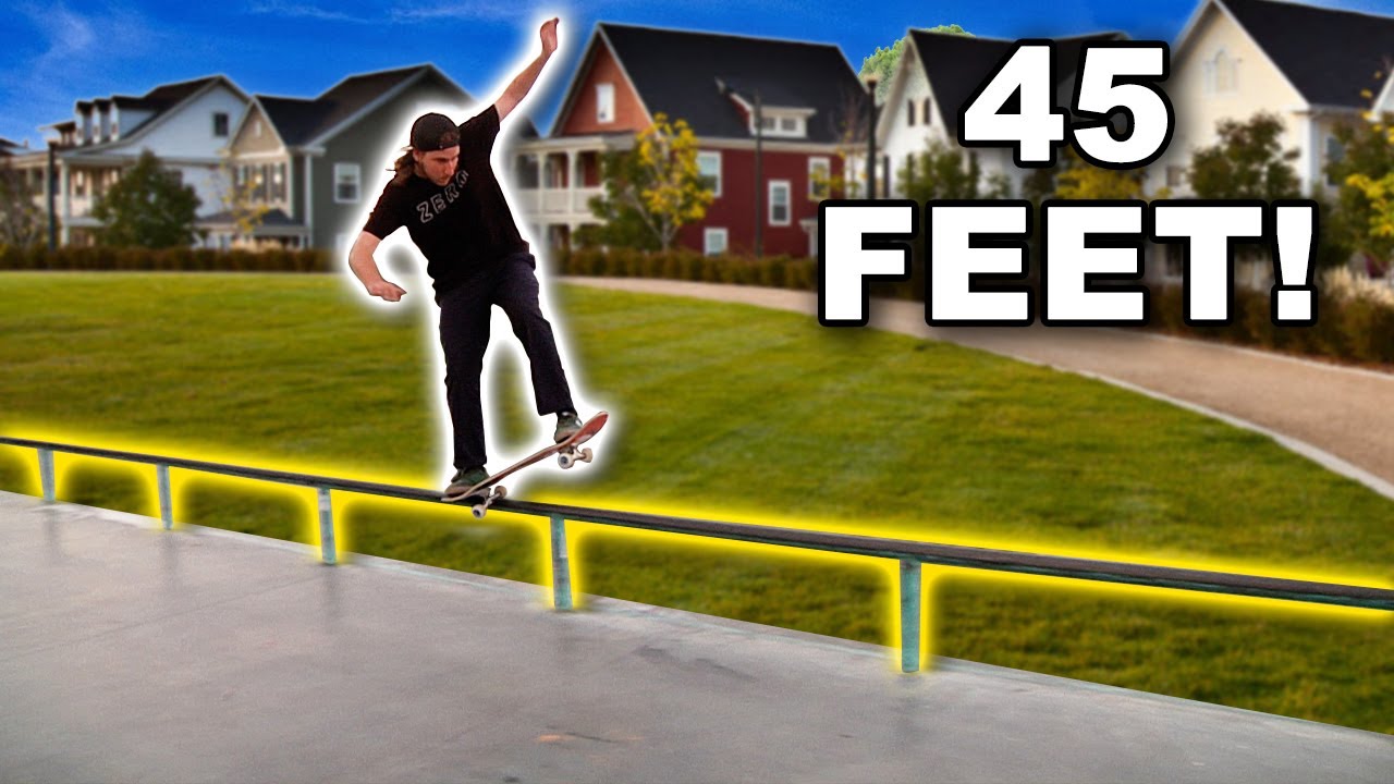 10 Tricks on a 45 Foot Long Rail!
