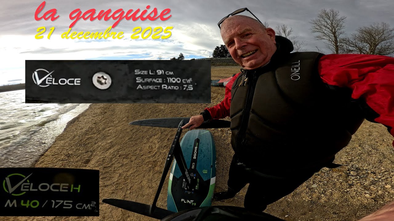 wingfoil - la ganguise - 21 decembre 2025 - le froid ... même plus peur! + Loïc