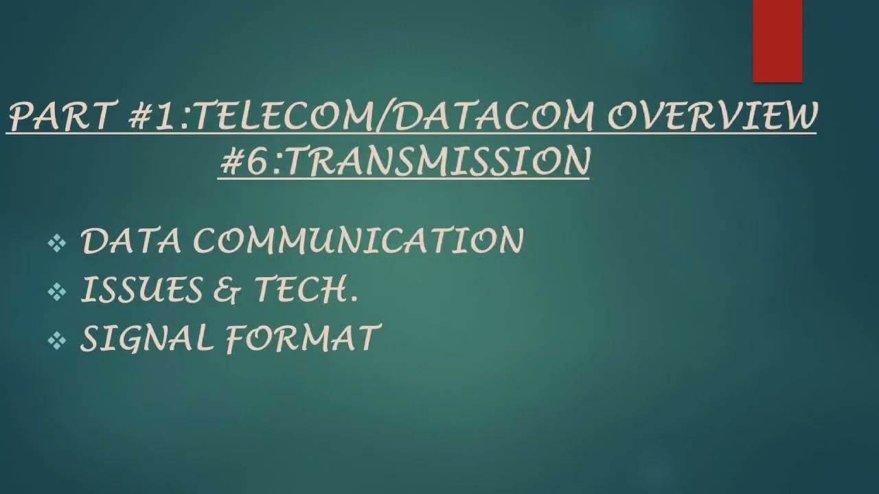 P1 : DATA COMMUNICATION : SIGNAL FORMAT
