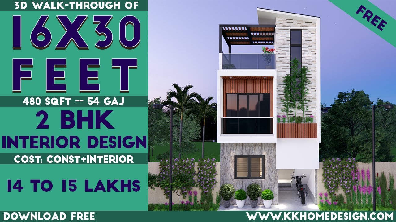16x30 Feet Small Space House Design || 16*30 House Plan#89