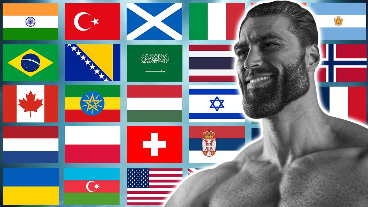Gigachad in 70 Languages Meme