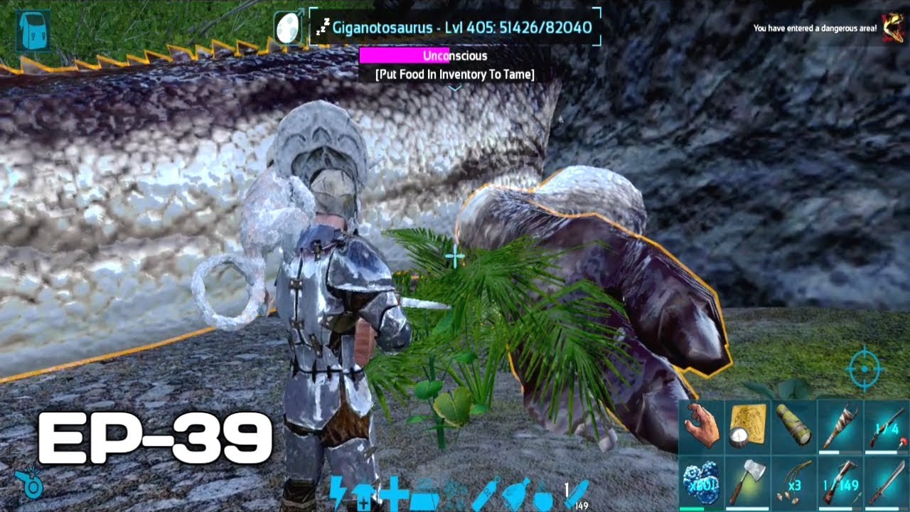 Ark Mobile Giganotosaurus Taming & Hunting (Without Any Trap) | Redwood Hardcore-Brutal | Ep - 39
