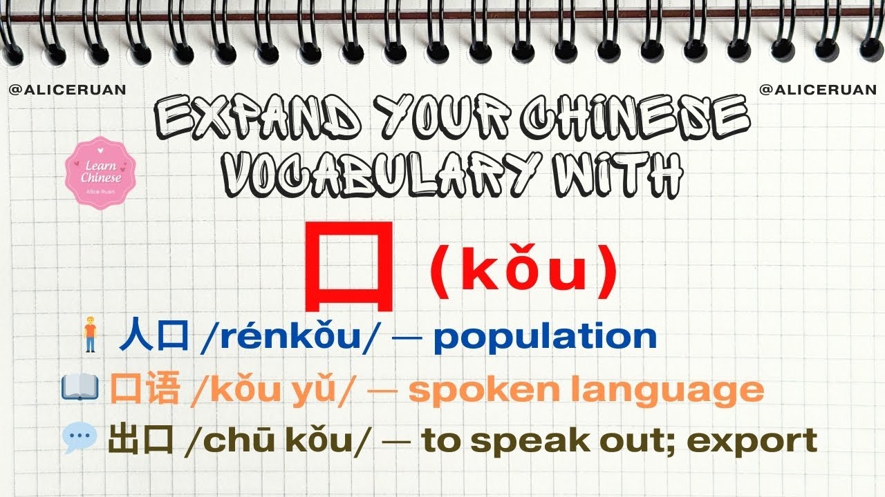 Expand Your Chinese Vocabulary with 口 (kǒu) | Common Words & Real Usage | Alice Ruan