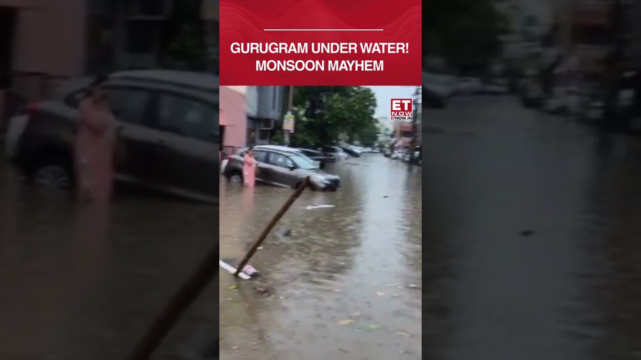 Gurugram Under Water! Heavy Rain Triggers Waterlogging In Patel Nagar #gurugram #gurgaon #watch