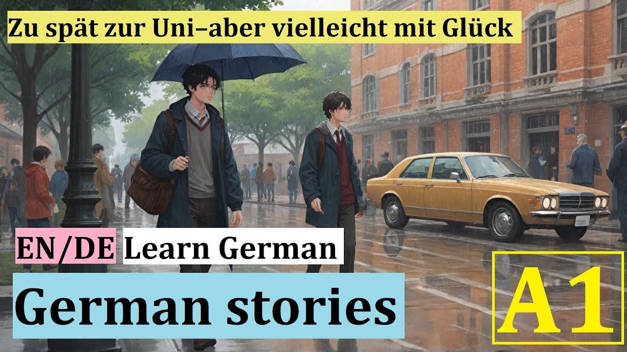 German Stories A1 | Learn German for beginners | Zu Spät Zur Uni Aber Vielleicht Mit Glück