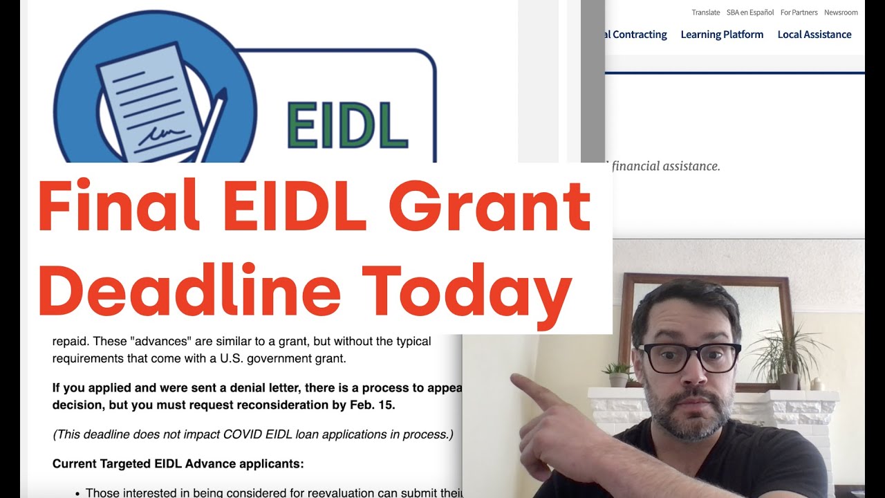 Final EIDL Grant Deadline is TODAY