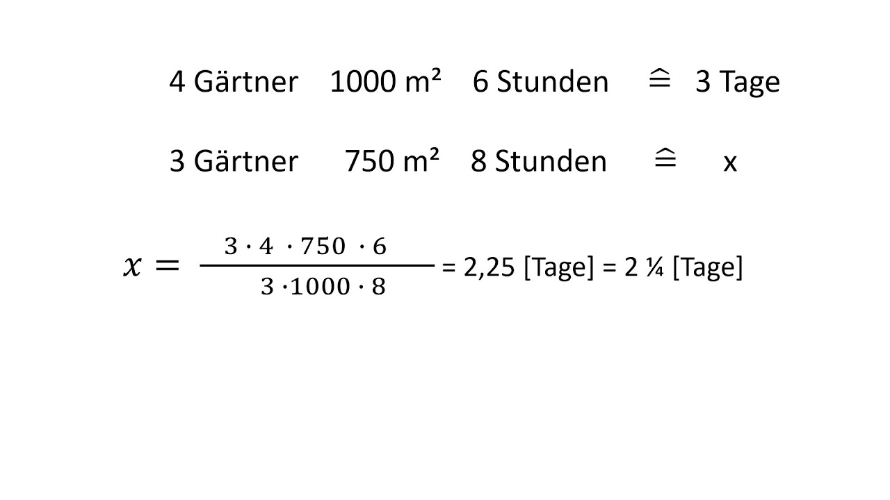 zusammengesetzter Dreisatz