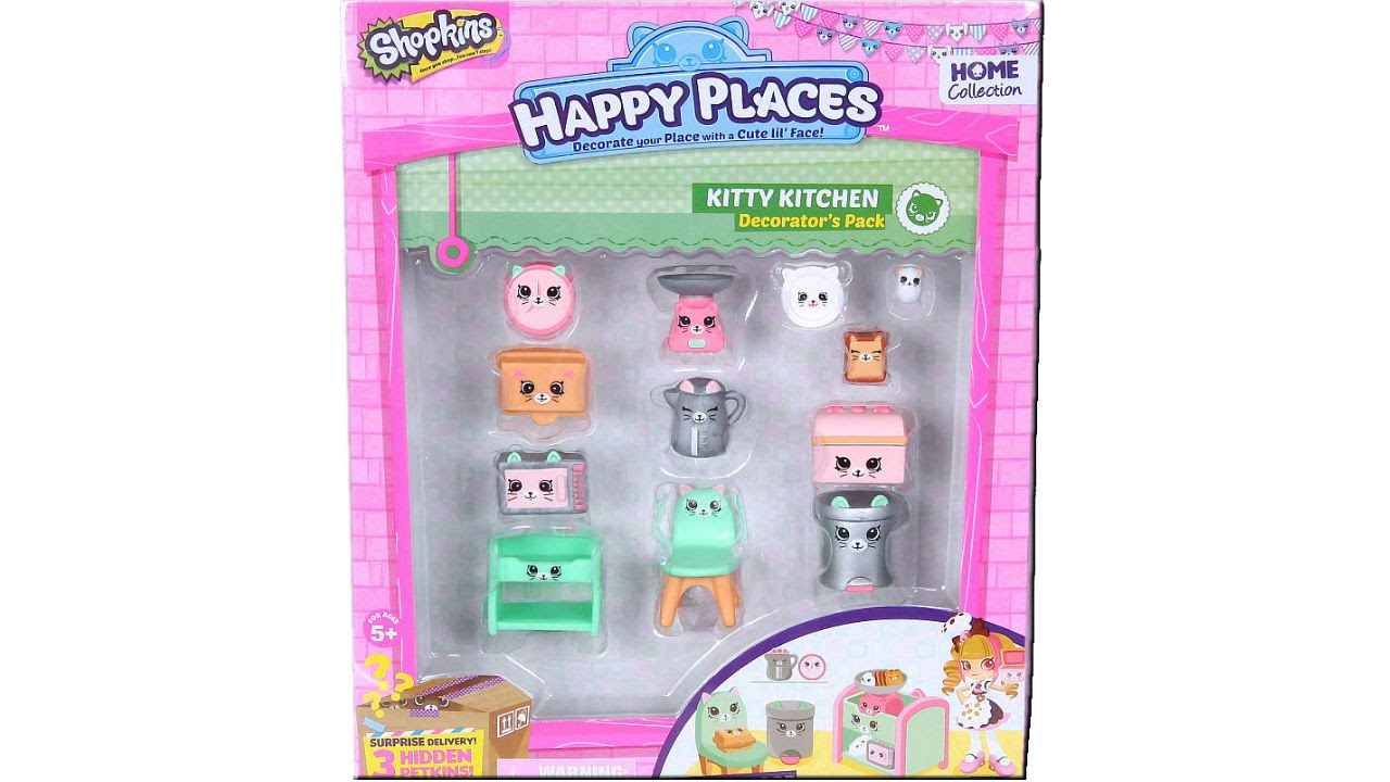 Shopkins Happy Places Kitty Kitchen Decorator Pack Unboxing Review