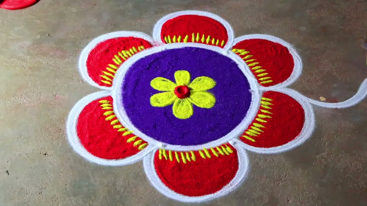 Thai madham 🌻 special flower rangoli kolam🌻3*2 beautiful kolangal 🌻pandaga muggulu #kanishcreatives