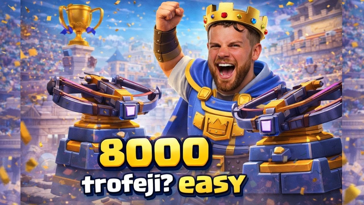 8000 TROFEJÍ PADLO! 😱 5 výhier v rade s X-BOW | Clash Royale