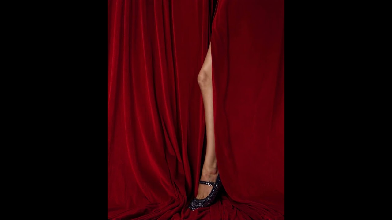 Luxury Footwear Photography | AI Animation with Red Curtain Effect