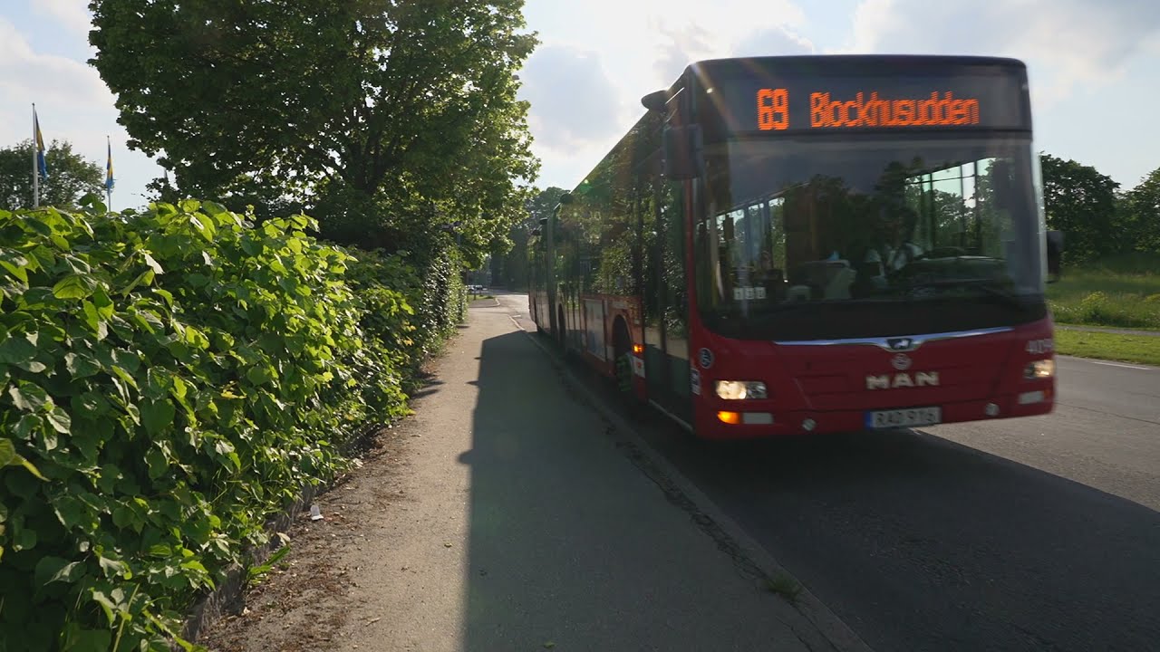 Sweden, Stockholm, bus 69 ride from Källhagen to Blockhusudden