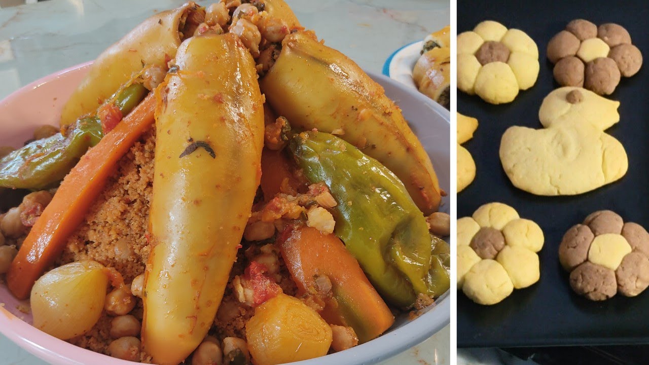 calamar farci et biscuit كسكسي بالكلمار المحشي و بسكويت