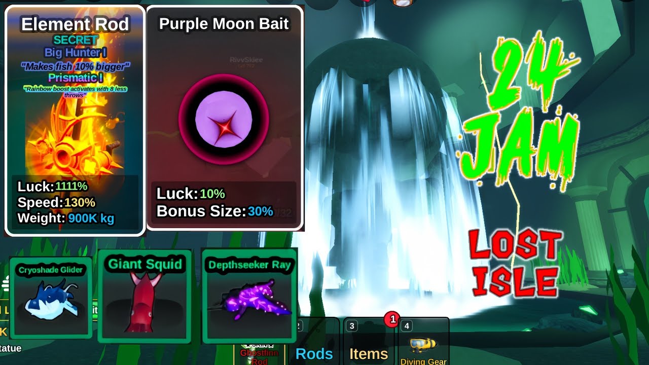 AFK 24 JAM FISH IT | segampang itu kah secret lost isle?? 