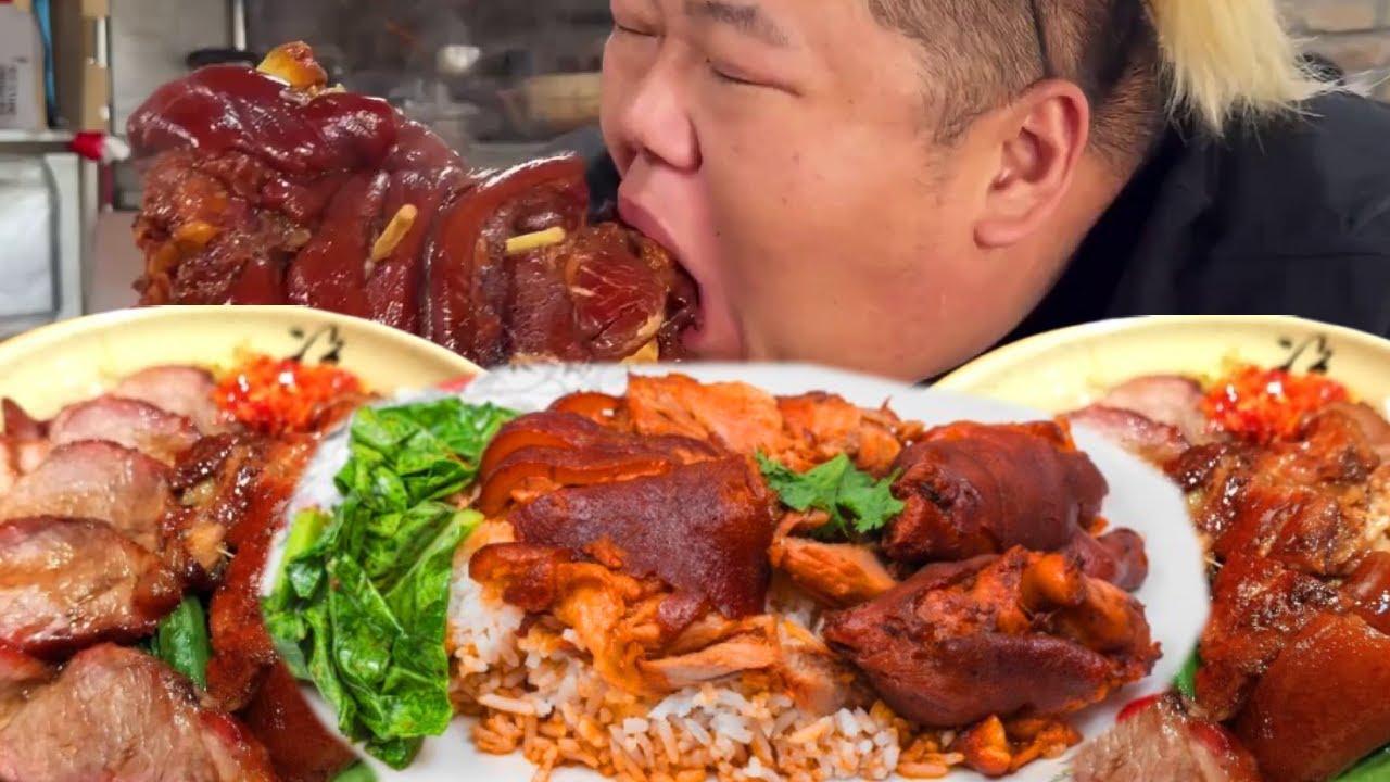 今天猴哥做红烧猪脚饭，超大肘子配米饭，干饭人直接狂炫！【胖猴仔】