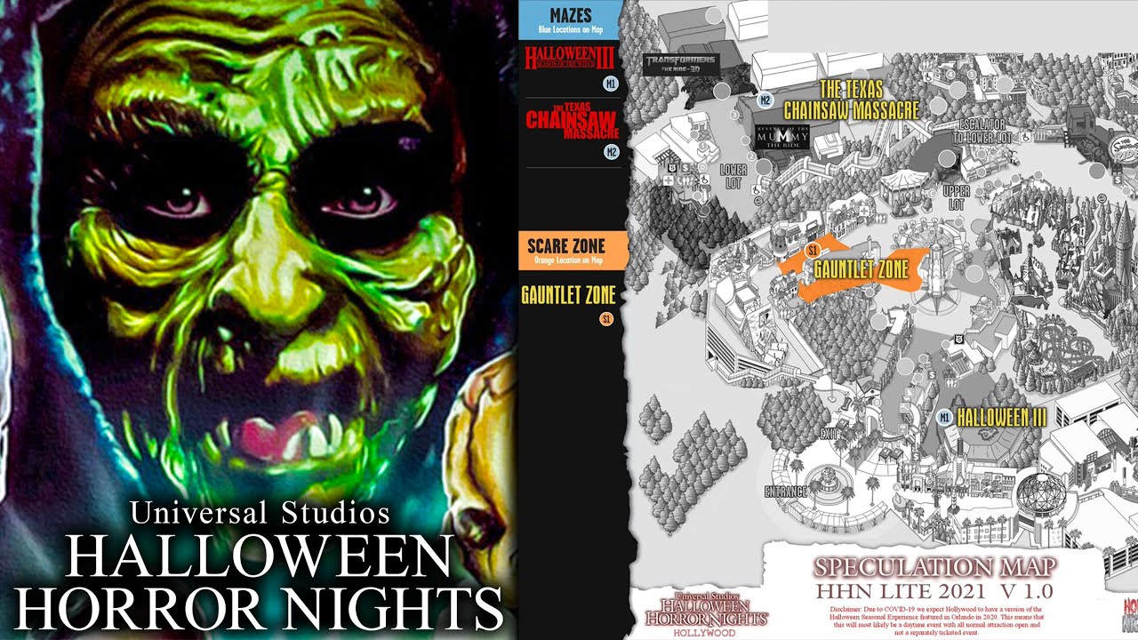 HHN 2021 Update [HOLLYWOOD] Speculation Map Released | Walking Dead Gauntlet Scare Zone?