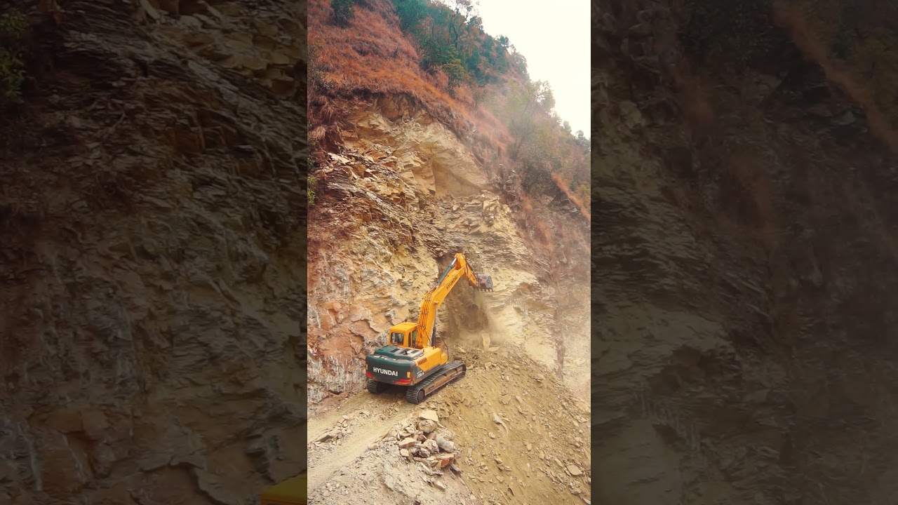 Risky Road on Mountain Road #hyundai #dozerlife #creatorsearchinsights #excavatorporn #Construction