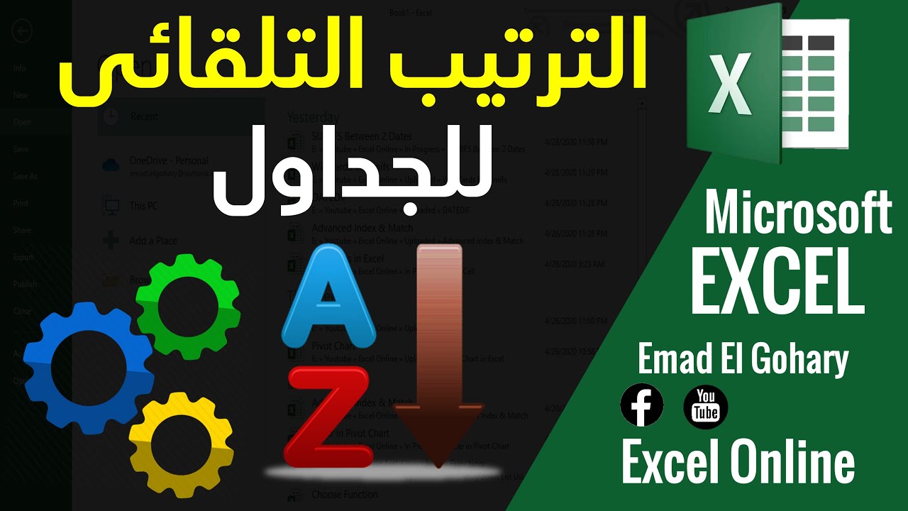 ترتيب البيانات فى الاكسل بشكل تلقائى و شرح للمبتدئين فى الاكسل بالمثال العملى فى Excel