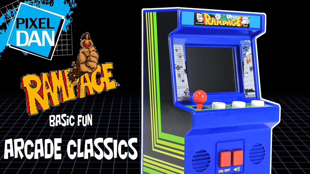 Rampage Arcade Classics Mini Cabinet Handheld Video Game from Basic Fun Video Review