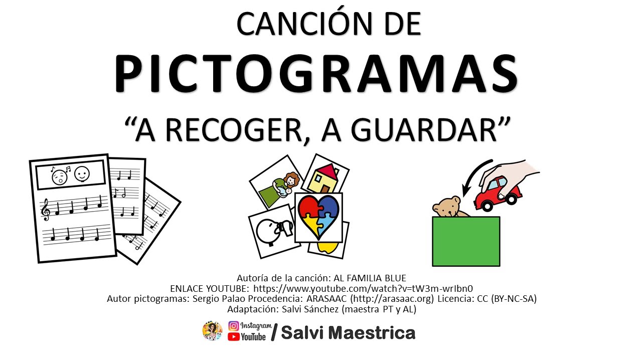 A RECOGER canci&oacute;n infantil | A recoger a guardar canci&oacute;n con pictogramas en espa&ntilde;ol | r
