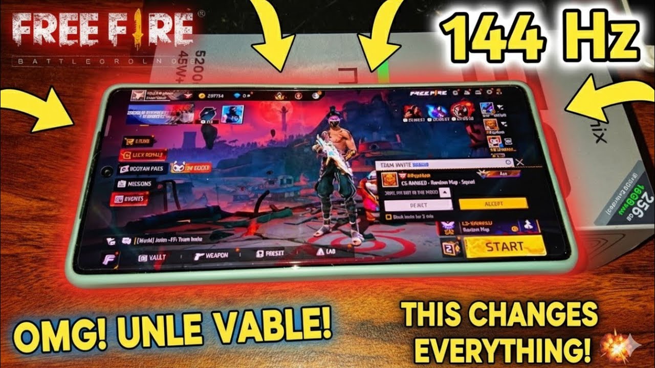 HANDCAM Infinix Note 50 Free Fire Gameplay | Sensitivity test | 144 Hz Smooth gameplay