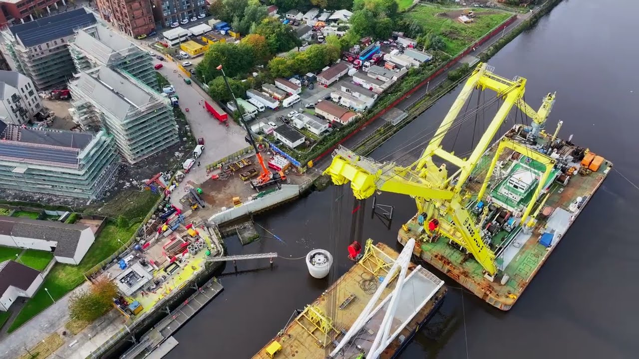 Glasgow, the new bridge on the River Clyde between Govan & Partick