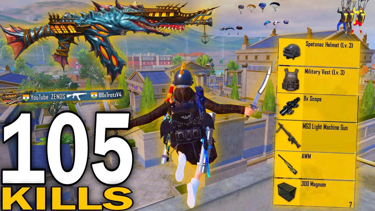 105 KILLS!!😱ALL PRO PLAYERS RUSHED ME IN ERANGEL🔥 PUBG Mobile