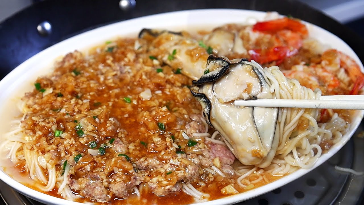 孩子们超爱吃的海鲜蒸面，好吃又简单！