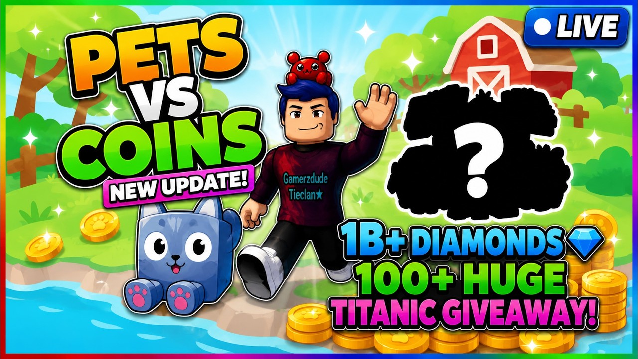 🔴 LIVE! Pets VS Coins Update! 🎉 1B+ Diamonds 💎 100+ Huges & Titanic Giveaway! (Pet Simulator 99)