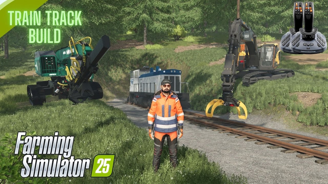 FS25 Building the Ultimate Train Tracks in Farming Simulator 25!