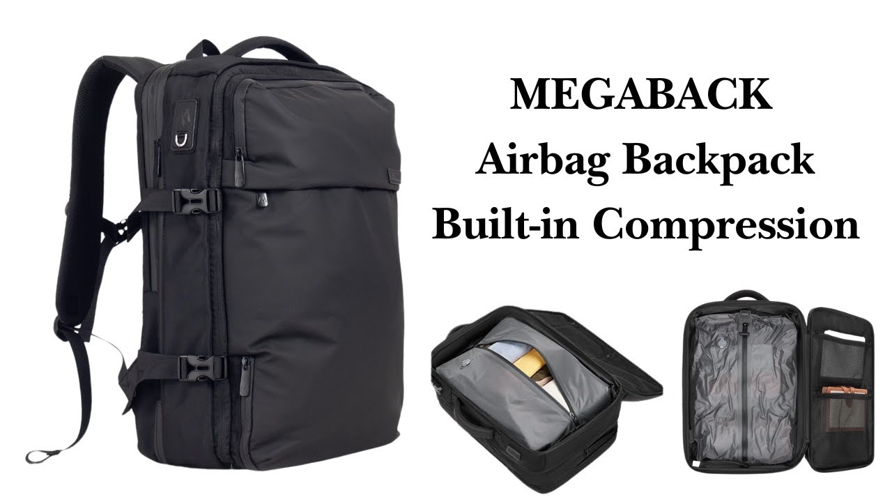 Рюкзак с подушкой безопасности MEGABACK | Рюкзак со встроенной компрессионной технологией | Упако...