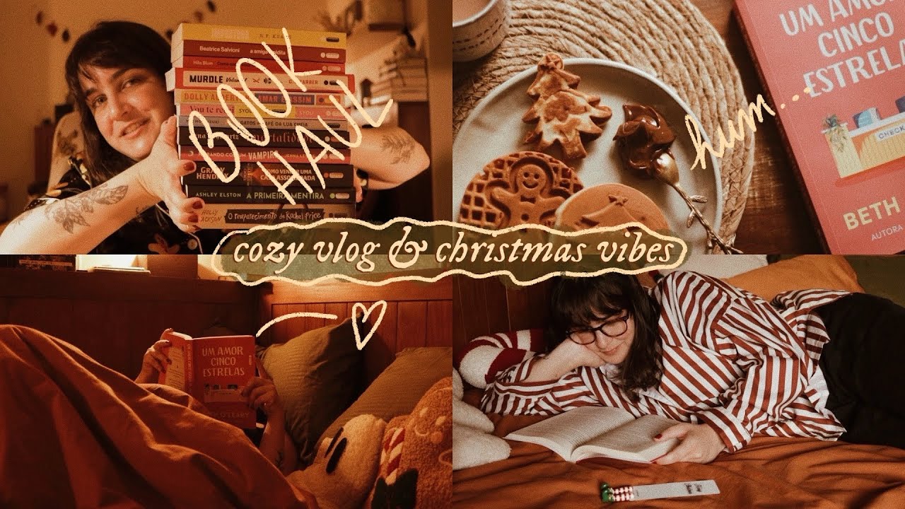 🍂🎄 cozy vlog: clima natalino, book haul e um amor cinco estrelas ✨