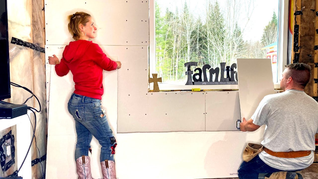 Drywalling Our Self Built Home | Couple Builds Their Own Home